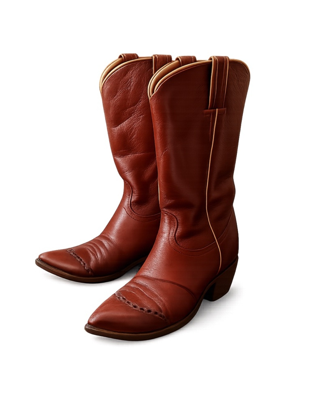 Men's Tony Lama Brown Leather Cowboy Boots Size 8